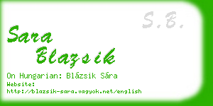sara blazsik business card